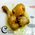 Pollo guisado en vino blanco