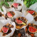 Muffins con higos, avellanas y chocolate