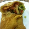 Fajitas de pollo con crepes