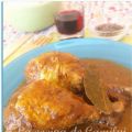 Pollo al vino tinto y curry
