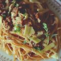 Tallarines a la boloñesa [Salsa casera]