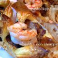Hojaldres con champiñón y gambones
