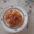 Tagliatelle picantes con beicon