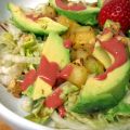 Ensalada frutal con vinagreta cremosa de fresas