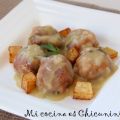 Albóndigas de merluza en salsa de vino blanco
