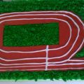 Tarta con pista de atletismo