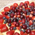 Tarta de crema con frutos rojos