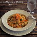 Fideos Thai con Gambas y Verduras