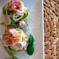 Nidos de pasta con salsa de champiñones y mis[...]