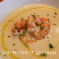 CREMA DE PATATAS CON GAMBONES