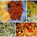 Berenjenas con tomate y pimientos
