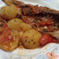 Lubina al horno con verduras