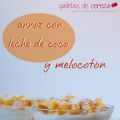Arroz con leche de coco y melocotón