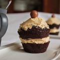 Mini cakes de chocolate, negro negrisimo y moca