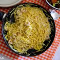Taglioline al limone con crema de gambas