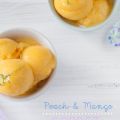 Sorbete de melocotón y mango