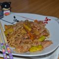 Noodles con ternera y salsa de ostras