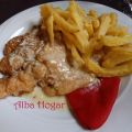 Escalope de pollo al queso