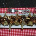 Alcachofas con jamón y cebolla caramelizada