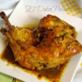 Muslos de pollo a la sidra con majado de ajo y[...]