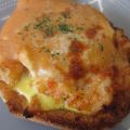 GRATINADO DE HUEVOS ESCALFADOS, CON MARISCO