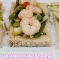 Receta de montaditos de gambas y ajos tiernos