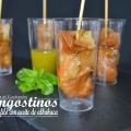 LANGOSTINOS EN PASTA FILO CON ACEITE DE ALBAHACA