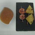 BROCHETAS DE LANGOSTINOS CON PIÑA