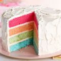 Pastel arcoíris en capas