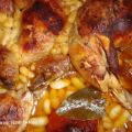 Pollo al horno con judias blancas