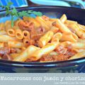 MACARRONES CON JAMÓN Y CHORIZO