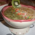 CREMA DE CAFE  CON GALLETA  Y MERMELADA DE KIWI