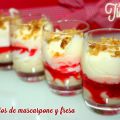 Vasitos de mascarpone y fresa