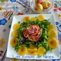 ENSALADA DE MELOCOTÓN Y BROTES TIERNOS