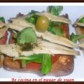 Tosta de boquerones en vinagre