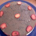 TARTA DE FLAN DE CHOCOLATE CON FRESAS