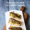 Pincho de guacamole con sardina marinada