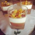 Panacota bicolor de chocolate y crema al whisky