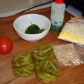 Pasta con salsa pesto suave