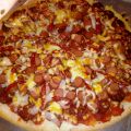 Pan de Pizza de Chorizo y Pimientos