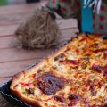 QUICHE DE VERDURAS CON CEBOLLA CARAMELIZADA