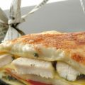 Lasaña de pollo y piquillos
