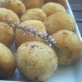 Bolitas de arroz con gambas y maíz