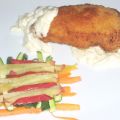 CORDON BLEU DE MANZANA CON SALSA DE CEBOLLA.
