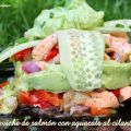 CEVICHE DE SALMÓN CON AGUACATE AL CILANTRO