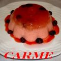Flan de sandia y arándanos