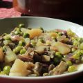 Guiso de guisantes y champiñones