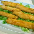 ESPÁRRAGOS EMPANADOS CON PAVO Y QUESO