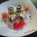Rollitos de calabacín con queso crema y orégano