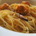 Espaguetis con mejillones en escabeche